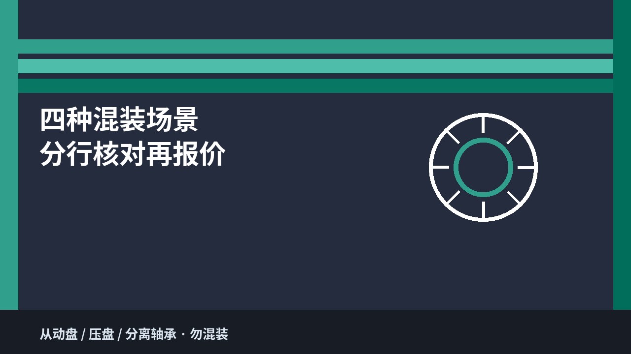 重汽豪沃从动盘压盘分离轴承OE对照及混装退货规避示意